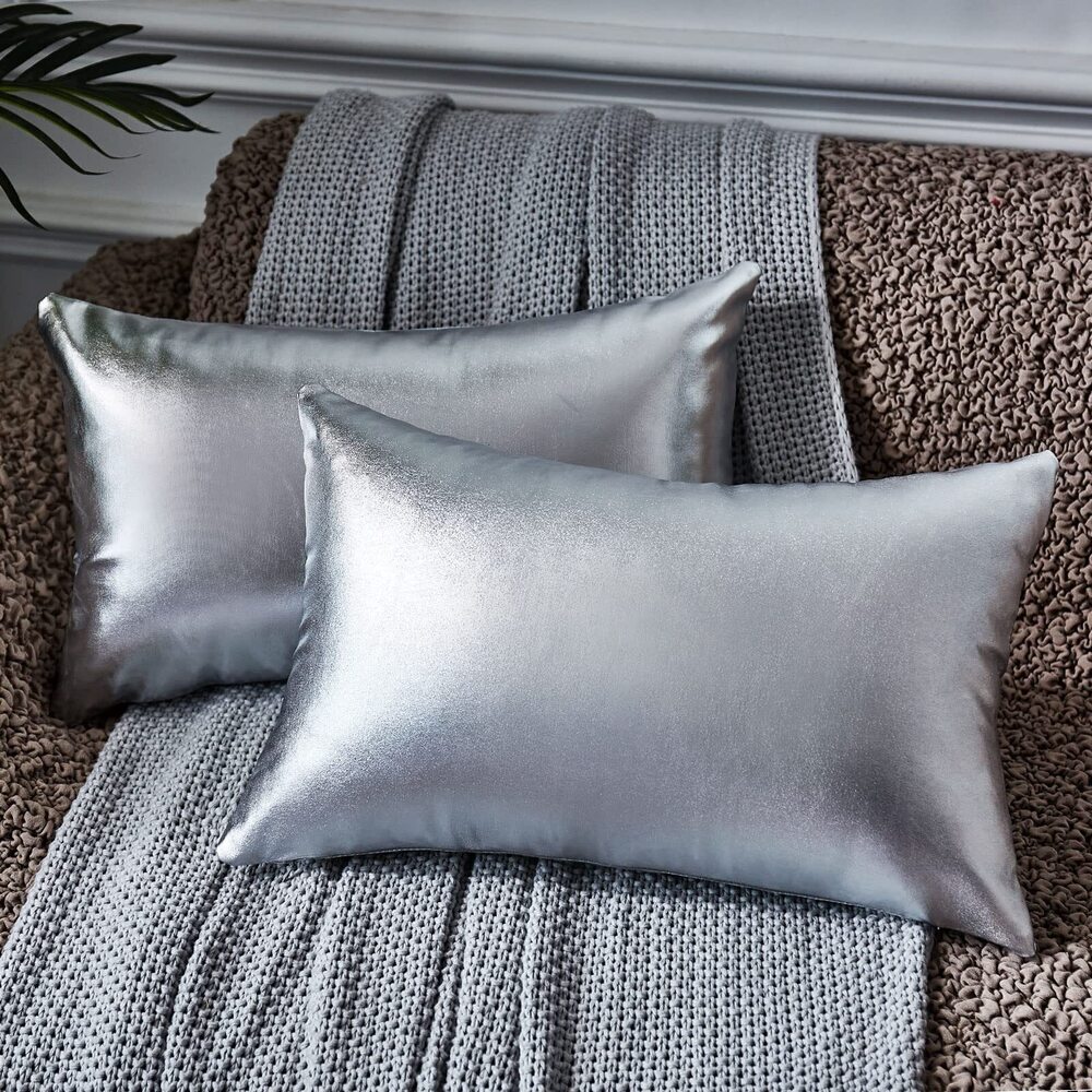 7333 Modern Metallic Shiny Cushion Cover,Rectangle Throw Pillow,Pack of